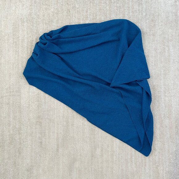 Eileen Fisher Blue Wool Scarf Wrap - Picture 1 of 6